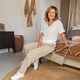 Dames broderie T-shirt wit