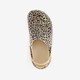 Dames klompen met panterprint beige