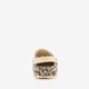 Dames klompen met panterprint beige