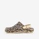 Dames klompen met panterprint beige