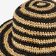Dames strohoed gestreept beige zwart