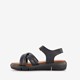 Leren dames sandalen zwart