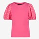 Meisjes T-shirt met hartjes pofmouwen roze