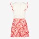 Meisjes jurk wit met roze print