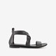 Leren dames sandalen zwart
