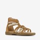 Meisjes sandalen cognac met glitter