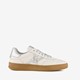 Leren dames sneakers metallic zilver