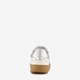 Leren dames sneakers metallic zilver