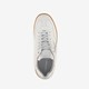 Leren dames sneakers metallic zilver