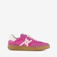 Leren dames sneakers metallic roze