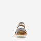 Leren dames sandalen met print