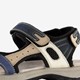 Leren dames sandalen beige blauw
