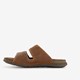Leren heren slippers cognac bruin
