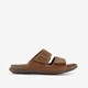 Leren heren slippers cognac bruin