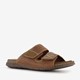 Leren heren slippers cognac bruin