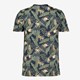 Heren T-shirt met tropische print blauw