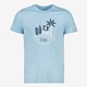 Unsigned heren T-shirt met opdruk lichtblauw