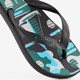 Kinder teenslippers zwart met zeilboot