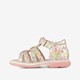Leren meisjes sandalen met bloemen goud