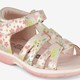 Leren meisjes sandalen met bloemen goud
