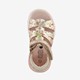 Leren meisjes sandalen met bloemen goud