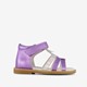 Leren meisjes sandalen metallic paarse