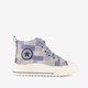 Hoge kinder sneakers met ruitprint blauw