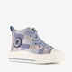 Hoge kinder sneakers met ruitprint blauw