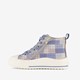 Hoge kinder sneakers met ruitprint blauw