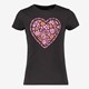 TwoDay meisjes T-shirt met bloemetjes hart zwart