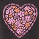 Meisjes T-shirt met bloemetjes hart zwart