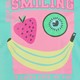Meisjes T-shirt met fruit blauw