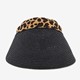 Dames zonneklep met panterprint zwart