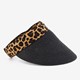 Dames zonneklep met panterprint zwart