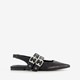 Dames slingbacks met gespen zwart