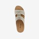 Dames slippers met sleehak beige