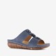 Natuform dames slippers met sleehak blauw