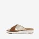 Leren dames slippers bruin goud