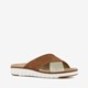 Hush Puppies leren dames slippers bruin goud