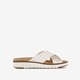 Leren dames slippers beige