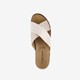 Leren dames slippers beige