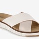 Leren dames slippers beige