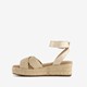 Dames espadrilles met sleehak goud