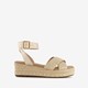 Dames espadrilles met sleehak goud