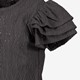 Meisjes broderie shirt met pofmouwen grijs