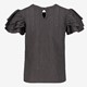 Meisjes broderie shirt met pofmouwen grijs