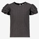 Meisjes broderie shirt met pofmouwen grijs