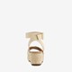 Dames espadrilles met sleehak wit beige