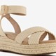 Dames espadrilles met sleehak wit beige