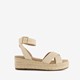Dames espadrilles met sleehak wit beige